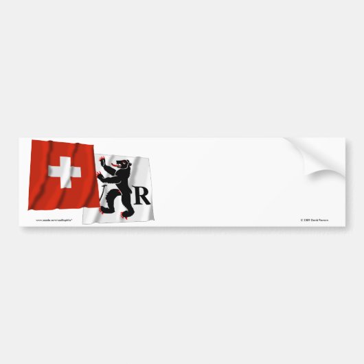 Vlaggen van Zwitserland en Appenzell-Ausserrhoden Bumpersticker (Voorkant)