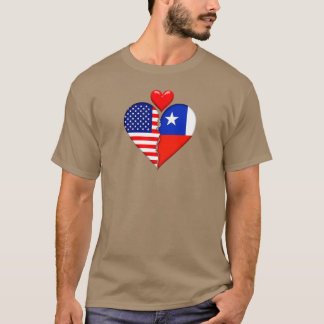 Vlaggen Verenigde Staten Chili Hart Spaans Hispani T-shirt