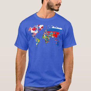 Vlaggen voor Wereldkaart reizigers T-shirt