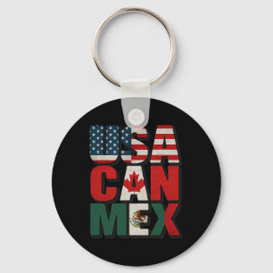 Vlaggen VSA Can Mex Voetbal Noord-Amerika Footbyll Sleutelhanger