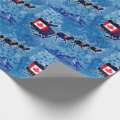 Vlaggenblad kerstinpakpapier van de Canadese vlag Cadeaupapier (Hoek)