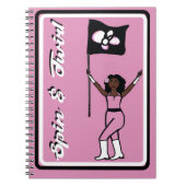 Vlaggendanseres Roze Bloem Notitieboek (Voorkant)