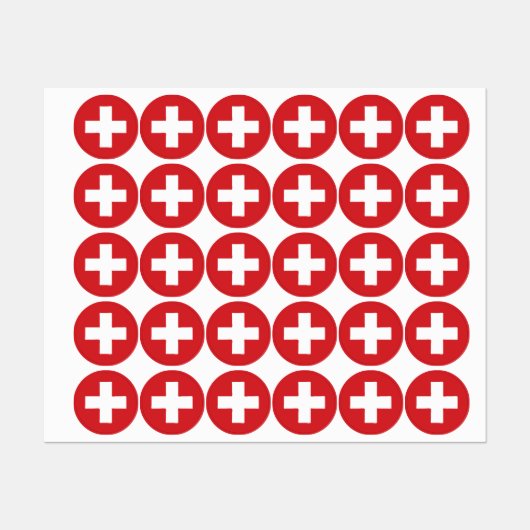 Vlaggenembleem Zwitserland Labels (Vel)