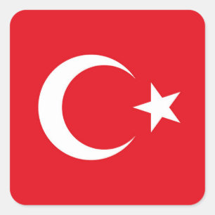 Vlaggenestikker van Turkije Vierkante Sticker