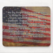  Vlaggengrondwet van de VS Preambule Typografie Muismat (Voorkant)