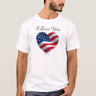 Vlaggenhart van de VS T-shirt