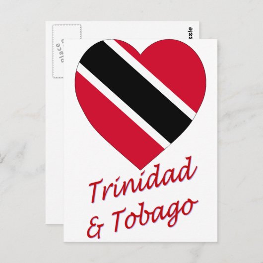 Vlaggenhart van Trinidad en Tobago Briefkaart (Voorkant / Achterkant)