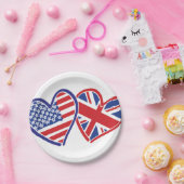 Vlaggenharten uit de VS en het VK Papieren Bordje (Feest)