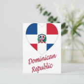 Vlaggenhoofd van de Dominicaanse Republiek met naa Briefkaart (Staand voorkant)