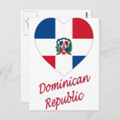 Vlaggenhoofd van de Dominicaanse Republiek met naa Briefkaart (Voorkant / Achterkant)
