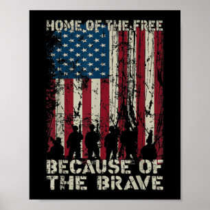 Vlaggenhuis van de vrije zee vanwege de braveveter poster