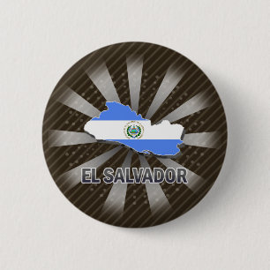 Vlaggenkaart 2.0 van El Salvador Ronde Button 5,7 Cm