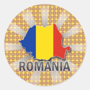 Vlaggenkaart 2.0 van Roemenië Ronde Sticker