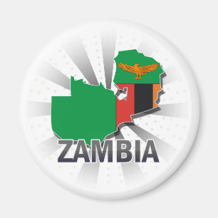 Vlaggenkaart 2.0 van Zambia Magneet