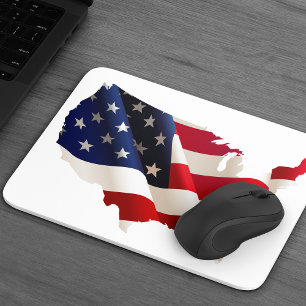 Vlaggenkaart Mousepad Verenigde Staten Muismat