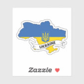 Vlaggenkaart Oekraïne Sticker (Vel)