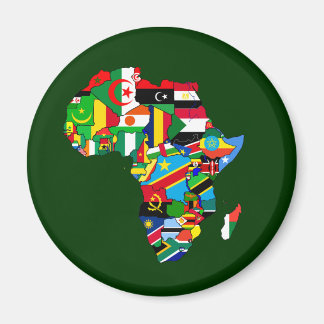 Vlaggenkaart van Afrikaanse vlaggen - Afrikaanse c Magneet