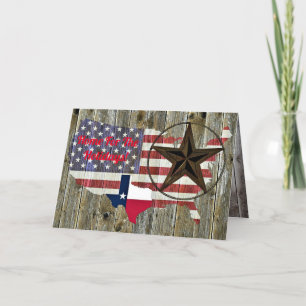Vlaggenkaart van de Texas Lone Star-staat Feestdagen Kaart