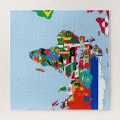 Vlaggenkaart van de wereld 2 legpuzzel (Horizontaal)