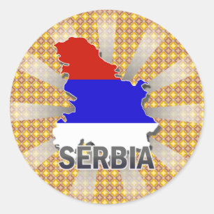 Vlaggenkaart van Servië 2.0 Ronde Sticker