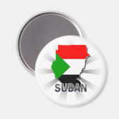 Vlaggenkaart van Soedan 2.0 Magneet (Voorkant / Achterkant)
