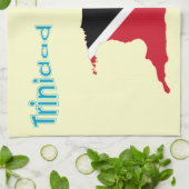 Vlaggenkaart van Trinidad en Tobago Theedoek (Gevouwen)