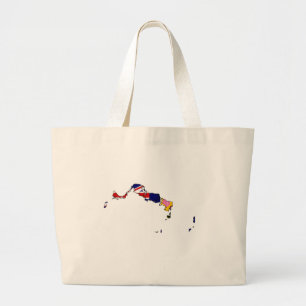 Vlaggenkaart van Turks- en Caicosegebied Grote Tote Bag