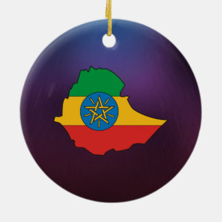 Vlaggenkaart voor humaan ethiopië keramisch ornament