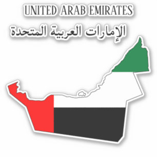 Vlaggenkaart voor UAE Sticker