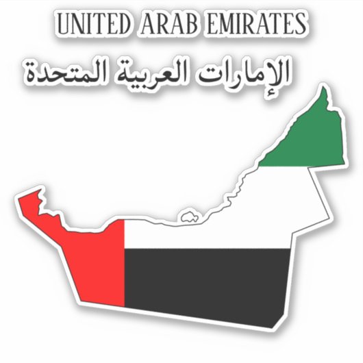 Vlaggenkaart voor UAE Sticker (Voorkant)