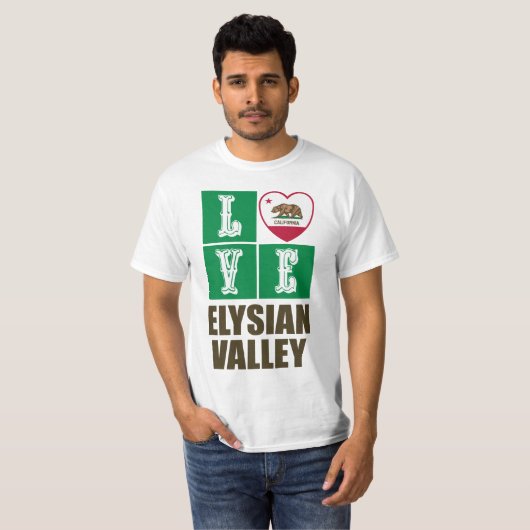 Vlaggenliefdesgemeenschap in Californië — Elysian  T-shirt (Voorkant volledig)