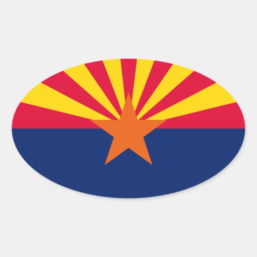 Vlaggenontwerp Arizona State Ovale Sticker (Voorkant)