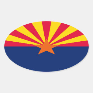 Vlaggenontwerp Arizona State Ovale Sticker