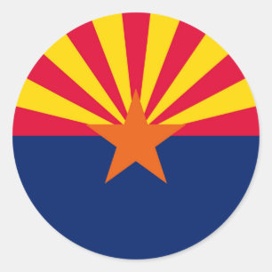 Vlaggenontwerp Arizona State Ronde Sticker