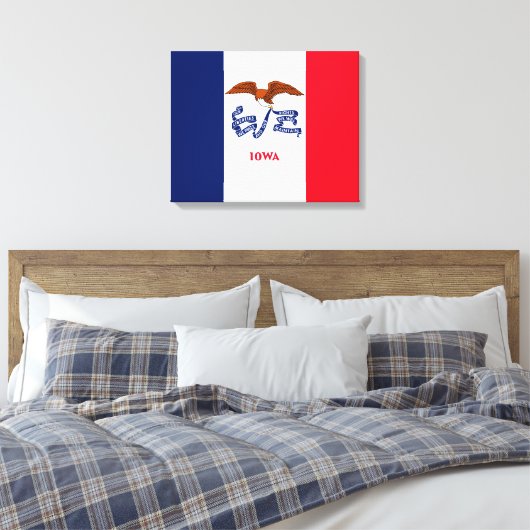 Vlaggenontwerp Iowa State Canvas Afdruk (Insitu (Slaapkamer))