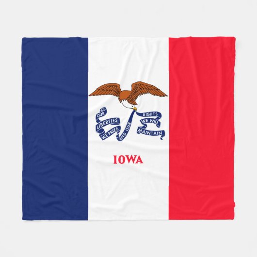Vlaggenontwerp Iowa State Fleece Deken (Voorkant (Horizontaal))