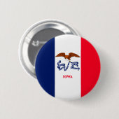 Vlaggenontwerp Iowa State Ronde Button 5,7 Cm (Voorkant /achterkant)