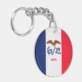 Vlaggenontwerp Iowa State Sleutelhanger (Voorkant Links)