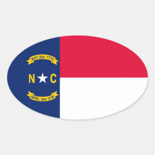 Vlaggenontwerp Noordelijke Carolina Ovale Sticker
