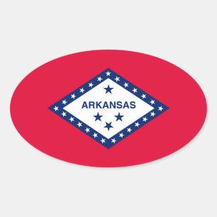 Vlaggenontwerp van de staat Arkansas Ovale Sticker