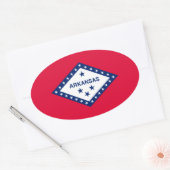 Vlaggenontwerp van de staat Arkansas Ovale Sticker (Envelop)