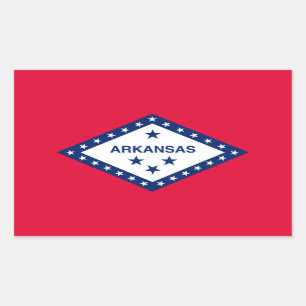 Vlaggenontwerp van de staat Arkansas Rechthoekige Sticker