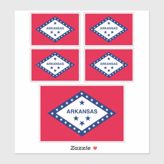 Vlaggenontwerp van de staat Arkansas Sticker (Vel)