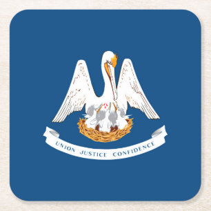 Vlaggenontwerp van de staat Louisiana Vierkante Kartonnen Onderzetter