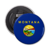 Vlaggenontwerp van de staat Montana Button Flesopener (Voorkant)