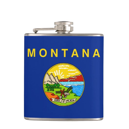 Vlaggenontwerp van de staat Montana Heupfles (Voorkant)