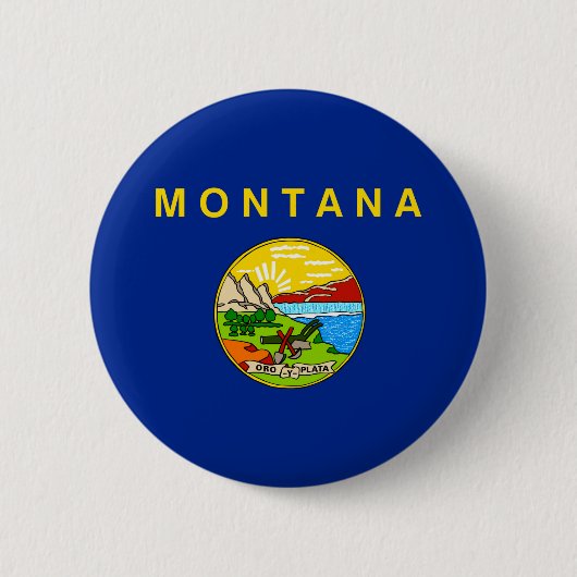 Vlaggenontwerp van de staat Montana Ronde Button 5,7 Cm (Voorkant)