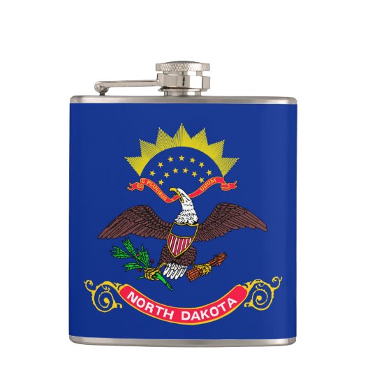Vlaggenontwerp van de staat North Dakota Heupfles (Voorkant)