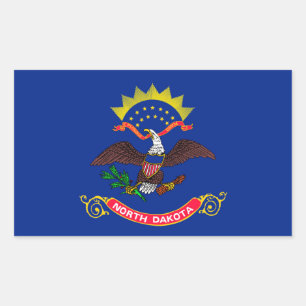 Vlaggenontwerp van de staat North Dakota Rechthoekige Sticker