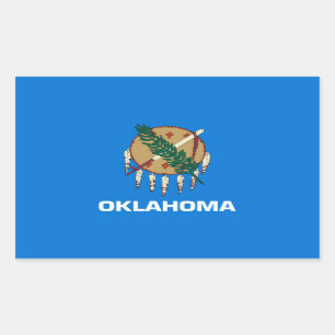 Vlaggenontwerp van de staat Oklahoma Rechthoekige Sticker